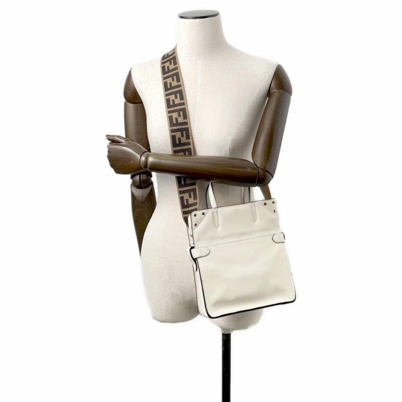 フェンディ ハンドバッグ フリップ スモール 8BT306 FENDI 2way 白