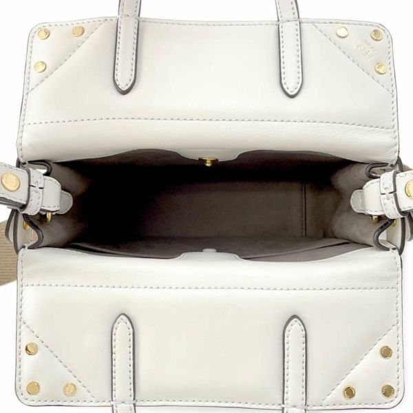 フェンディ ハンドバッグ フリップ スモール 8BT306 FENDI 2way 白