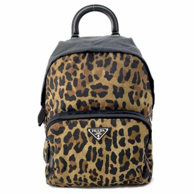 プラダ リュックサック レオパード ナイロン 1BZ001 PRADA バックパック ヒョウ柄 安心保証