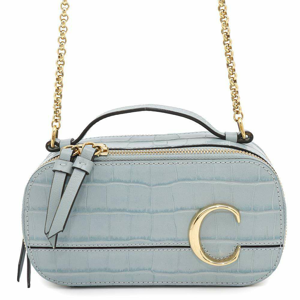 クロエ チェーンショルダーバッグ クロエシー ミニバニティバッグ 型押しレザー CHC20SS225A87 Chloe