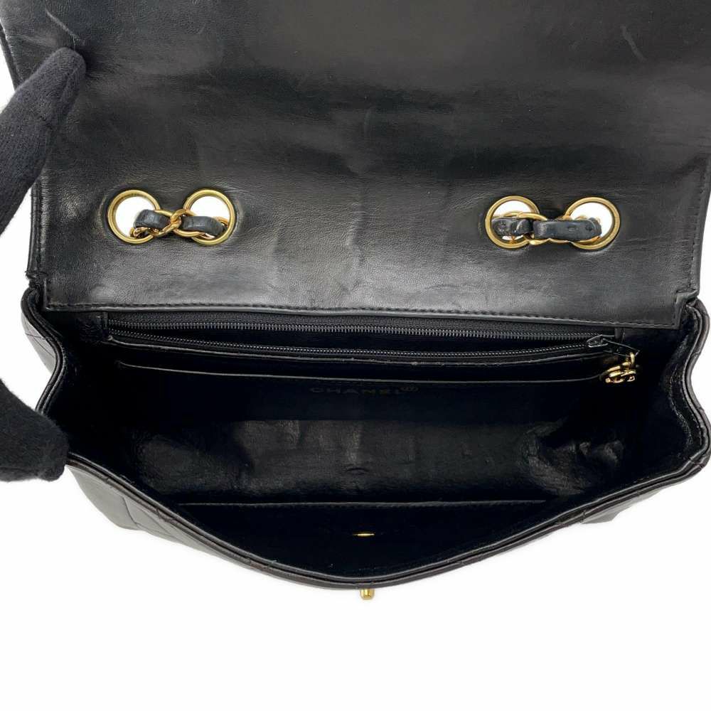 シャネル チェーンショルダーバッグ ダイアナ マトラッセ ココマーク ラムスキン A05289 CHANEL 黒