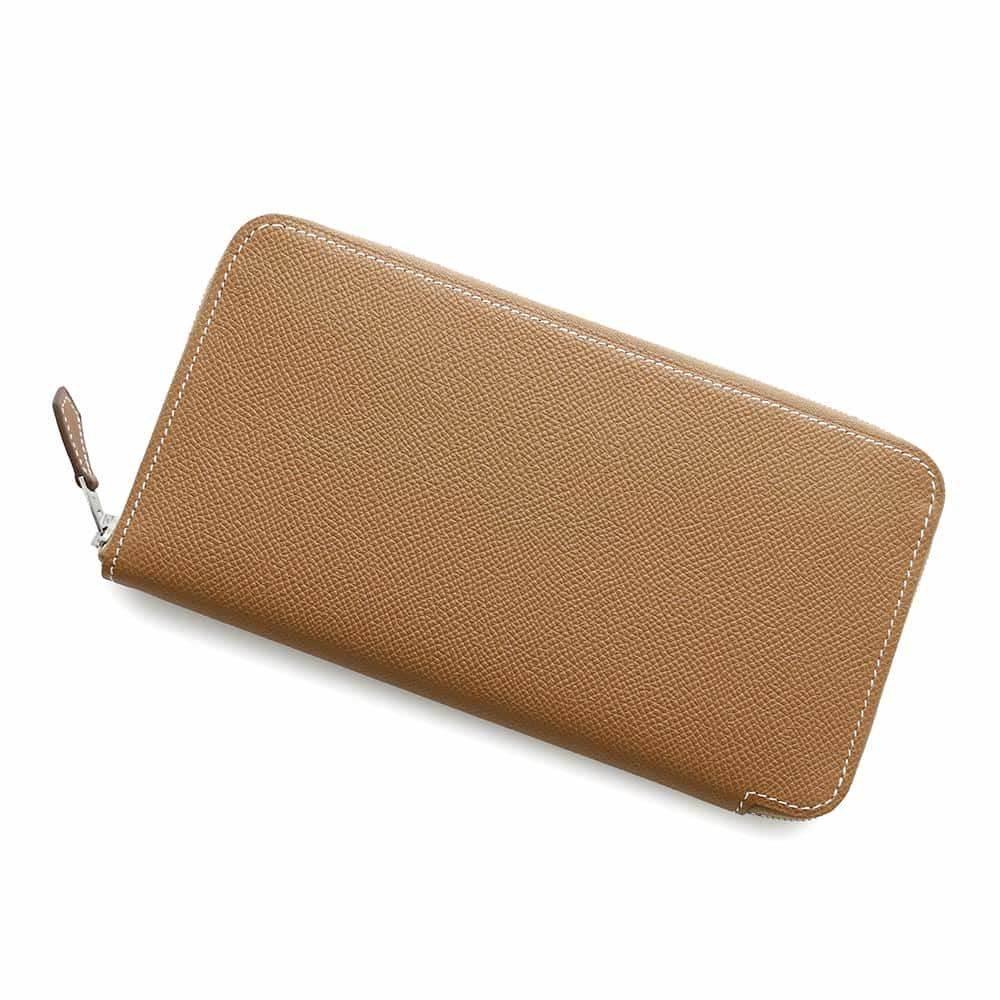 エルメス 長財布 アザップロング シルクイン ゴールド/シルバー金具 エプソン U刻印 財布