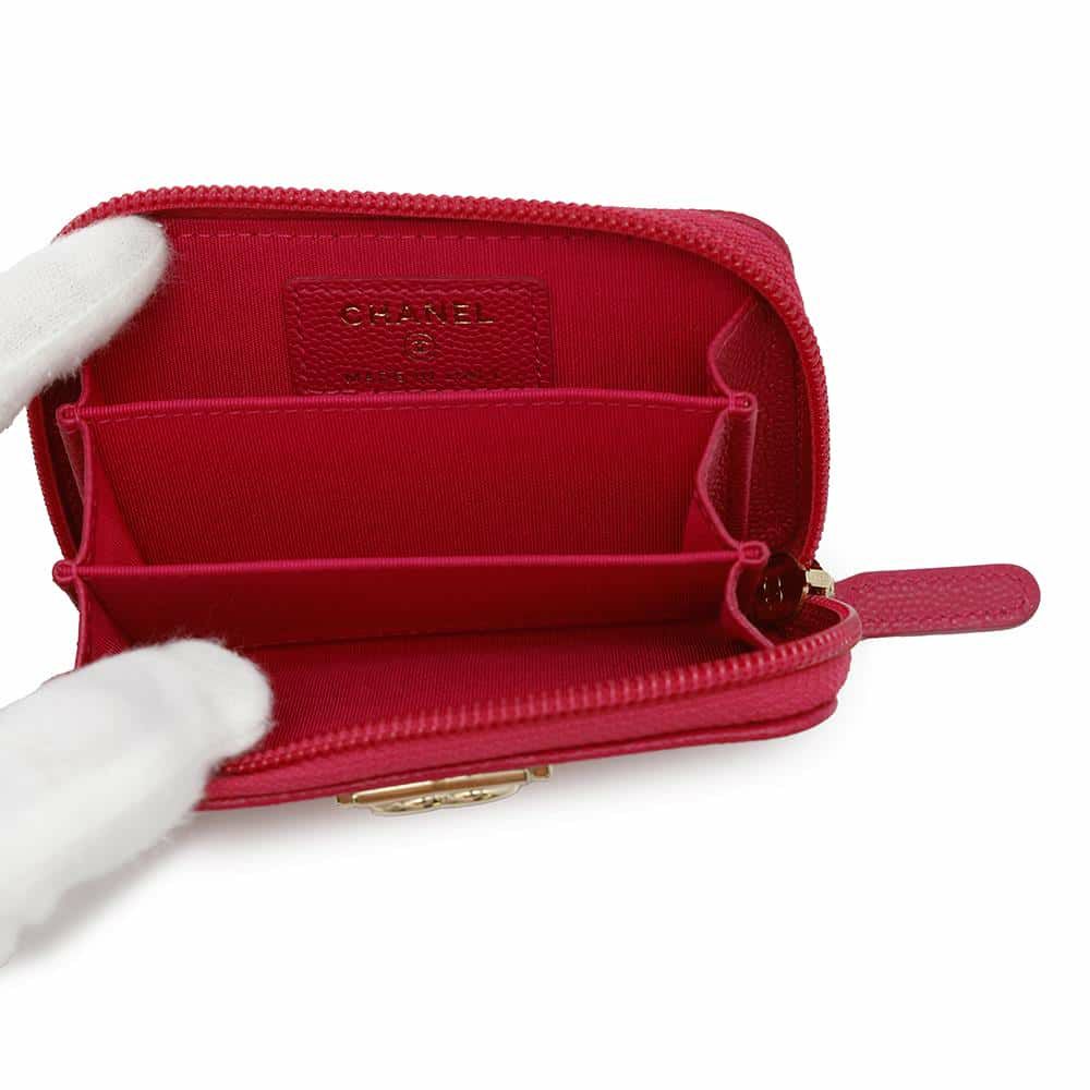 シャネル コインケース ボーイシャネル ジップ コインパース マトラッセ キャビアスキン A80602 CHANEL 財布
