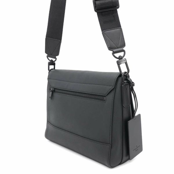 ルイヴィトン ショルダーバッグ テイクオフ・メッセンジャー グレインレザー M57080 LOUIS VUITTON ブラック 黒