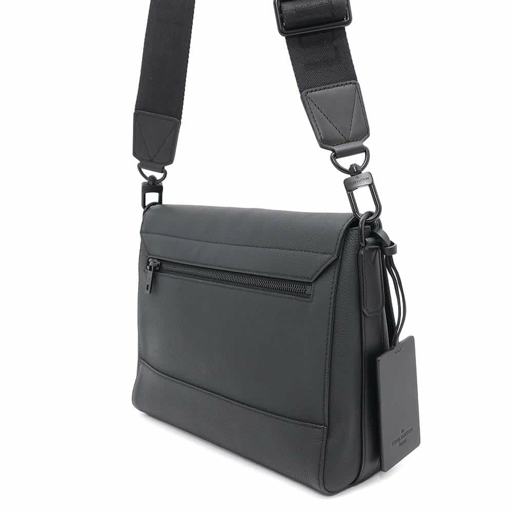 ルイヴィトン ショルダーバッグ テイクオフ・メッセンジャー グレインレザー M57080 LOUIS VUITTON ブラック 黒