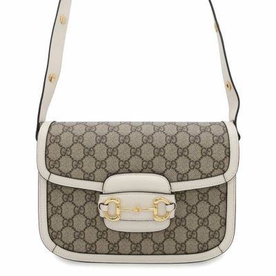 グッチ ショルダーバッグ 1955 ホースビット GGスプリーム 602204 GUCCI バッグ 白 安心保証