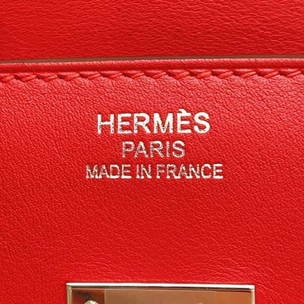 エルメス バーキン35 フレイフレイ ルージュクー/シルバー金具 スイフト/ツイルアッシュ Z刻印