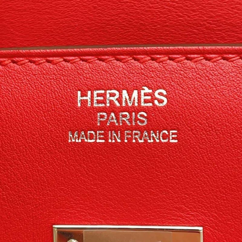 エルメス バーキン35 フレイフレイ ルージュクー/シルバー金具 スイフト/ツイルアッシュ Z刻印