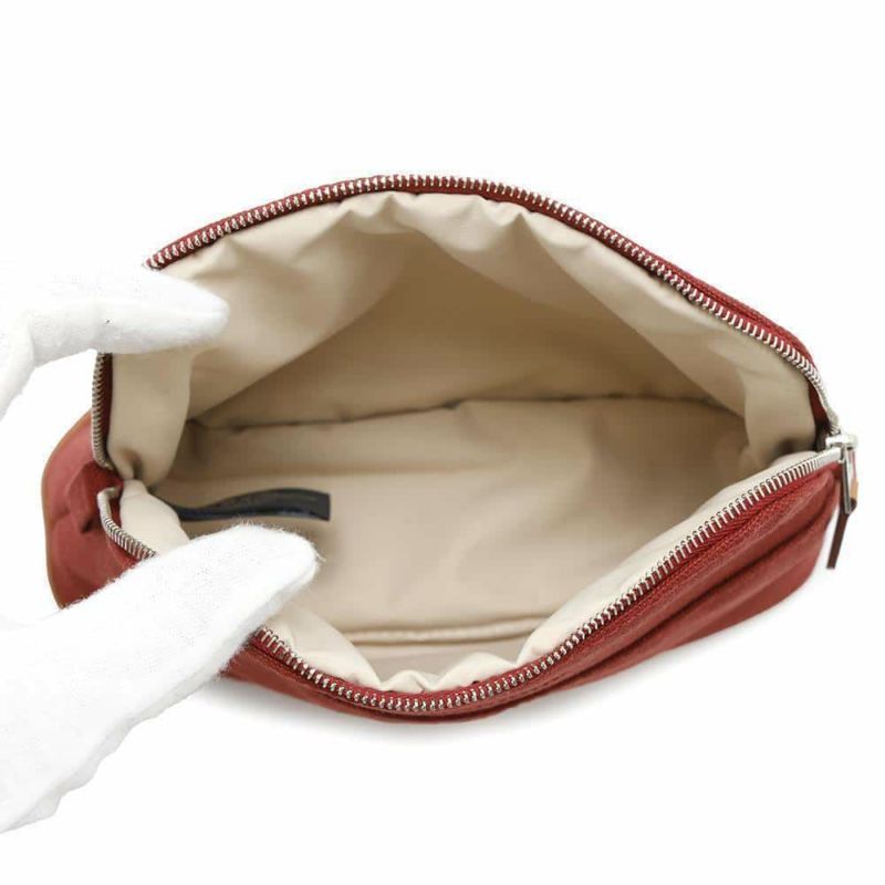 エルメス ポーチ ボリードポーチ ミニ レッド/シルバー金具 キャンバス HERMES 小物入れ