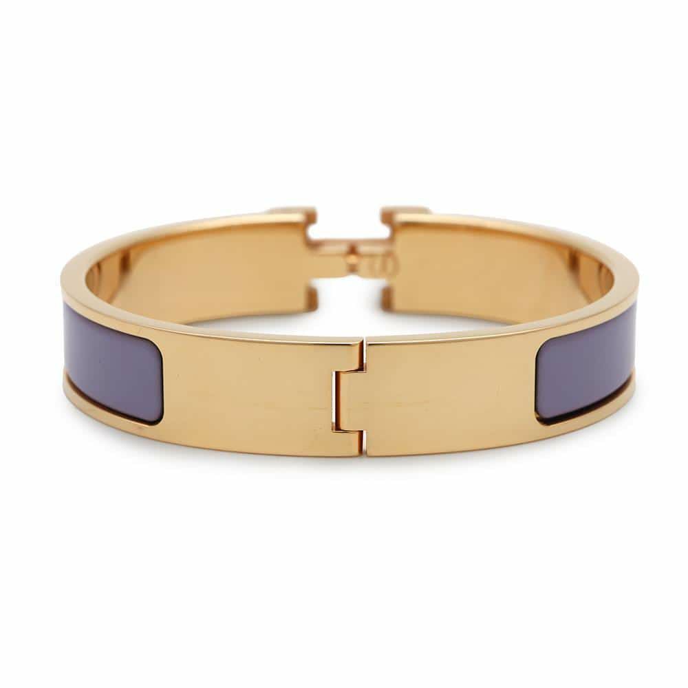 エルメス ブレスレット クリックH クリッククラックPM パープル/ゴールド金具 HERMES アクセサリー
