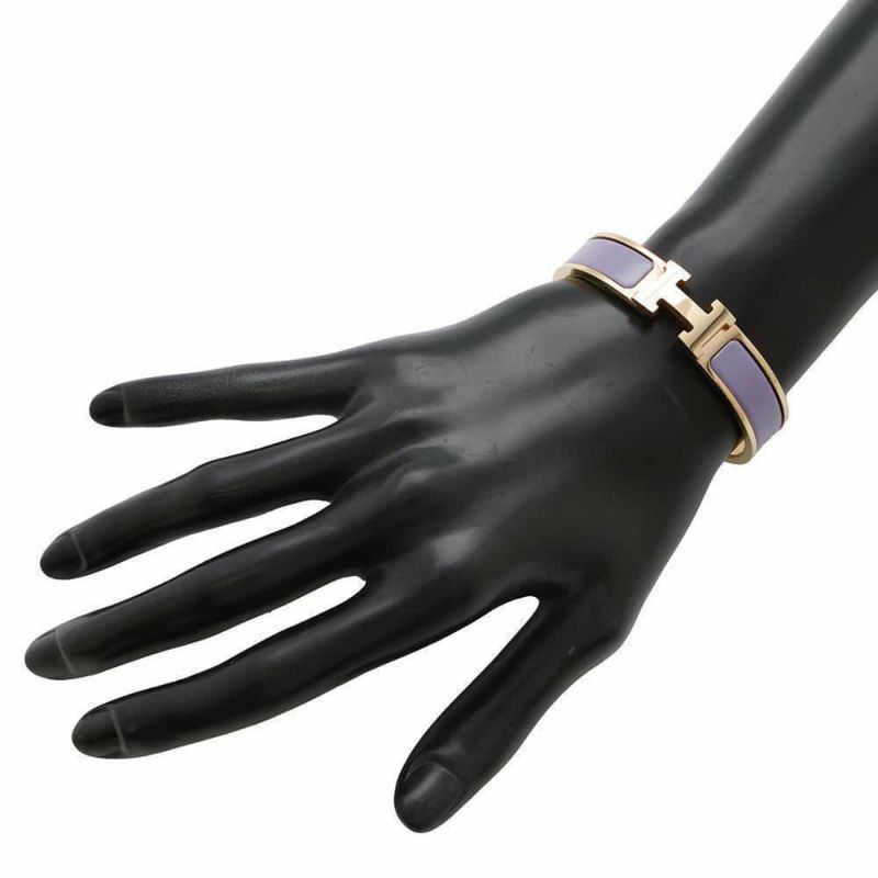 エルメス ブレスレット クリックH クリッククラックPM パープル/ゴールド金具 HERMES アクセサリー