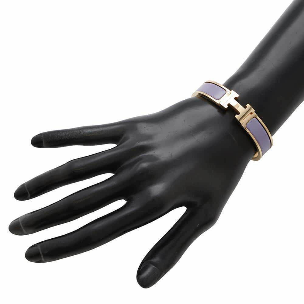 エルメス ブレスレット クリックH クリッククラックPM パープル/ゴールド金具 HERMES アクセサリー
