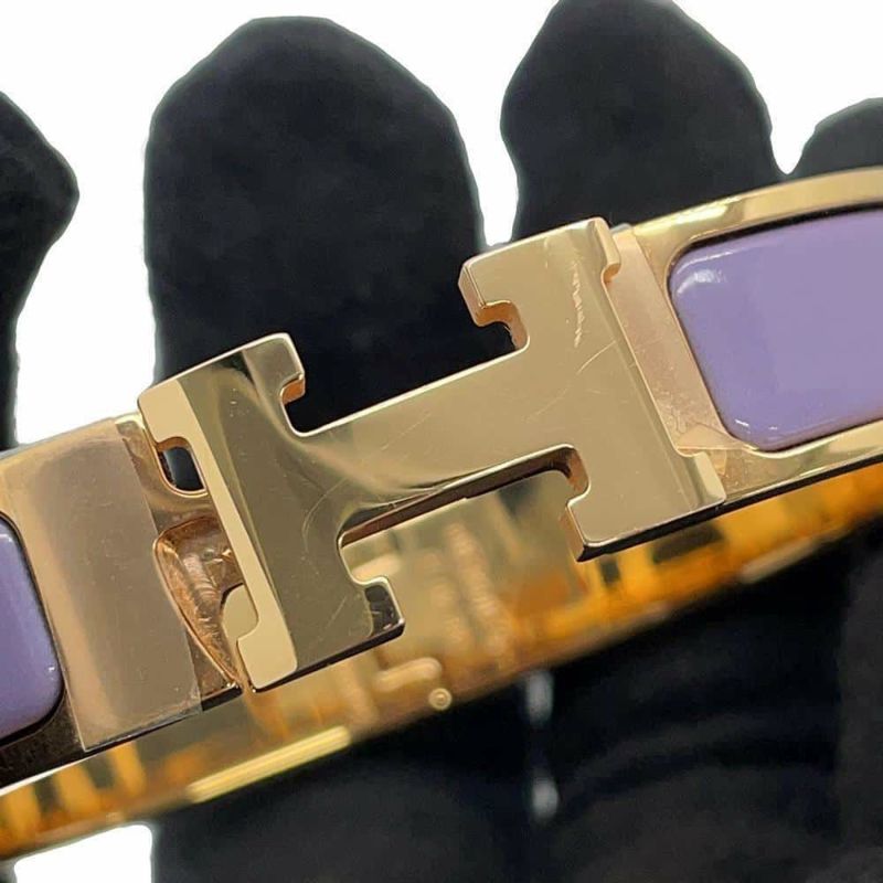 エルメス ブレスレット クリックH クリッククラックPM パープル/ゴールド金具 HERMES アクセサリー