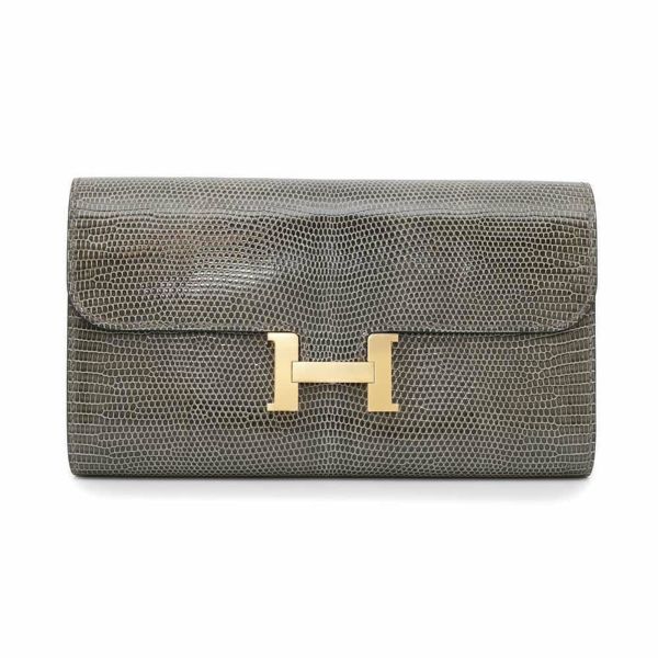 エルメス 長財布 コンスタンス トゥーゴー ロング グリスフォンセ/ゴールド金具 リザード B刻印