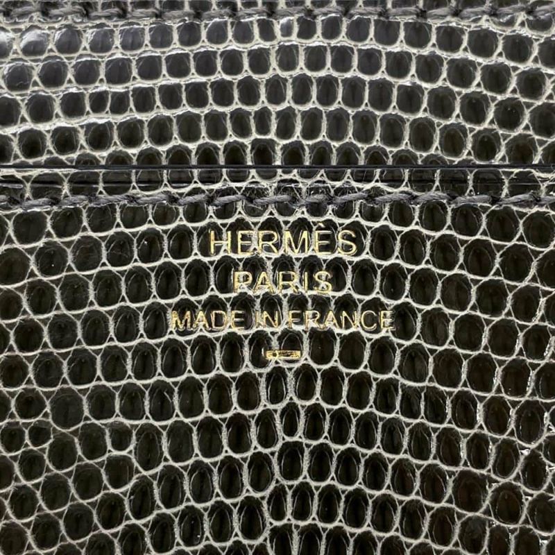 エルメス 長財布 コンスタンス トゥーゴー ロング グリスフォンセ/ゴールド金具 リザード B刻印