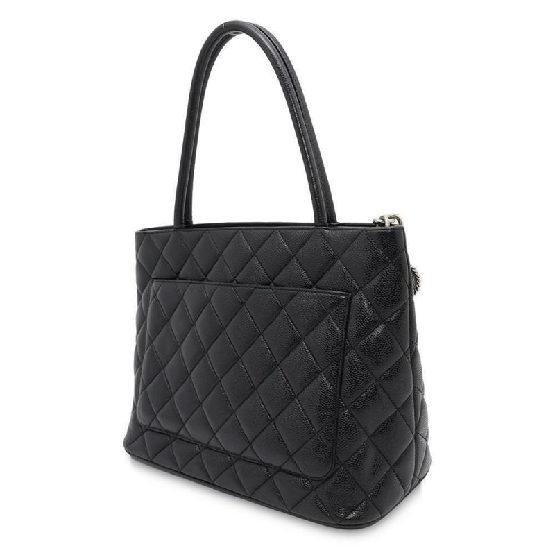 シャネル トートバッグ 復刻トート ココマーク キャビアスキン A01804 CHANEL バッグ マトラッセ キルティング 黒