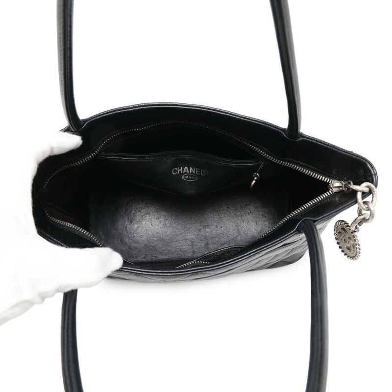 シャネル トートバッグ 復刻トート ココマーク キャビアスキン A01804 CHANEL バッグ マトラッセ キルティング 黒