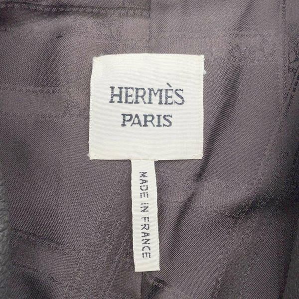 エルメス ジャケット ステッチ レザー ディアスキン シルク レディースサイズ36 HERMES トップス アウター