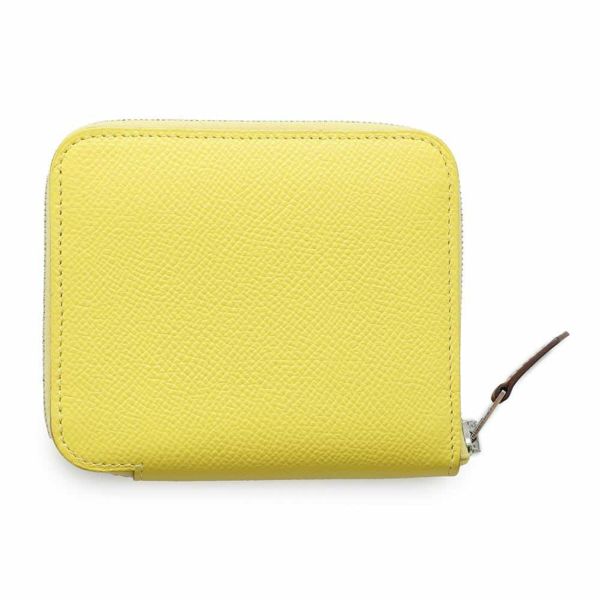 エルメス コインケース アザップコンパクト シルクイン ライム/シルバー金具 エプソン Y刻印