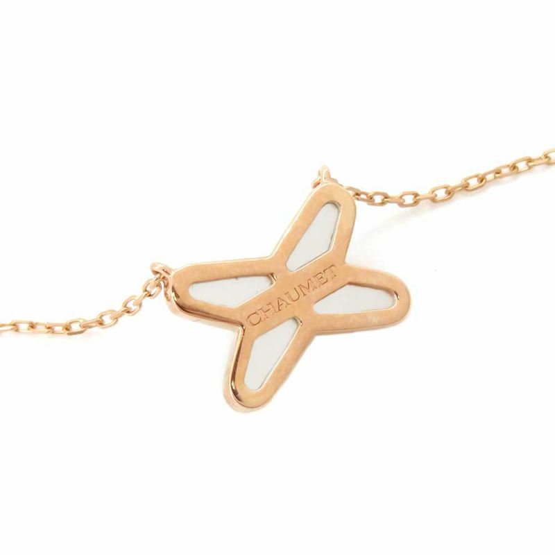 ショーメ ネックレス ジュ ドゥ リアン ペンダント マザーオブパール ダイヤ1P 0.01ct K18PG 082930 CHAUMET ジュエリー