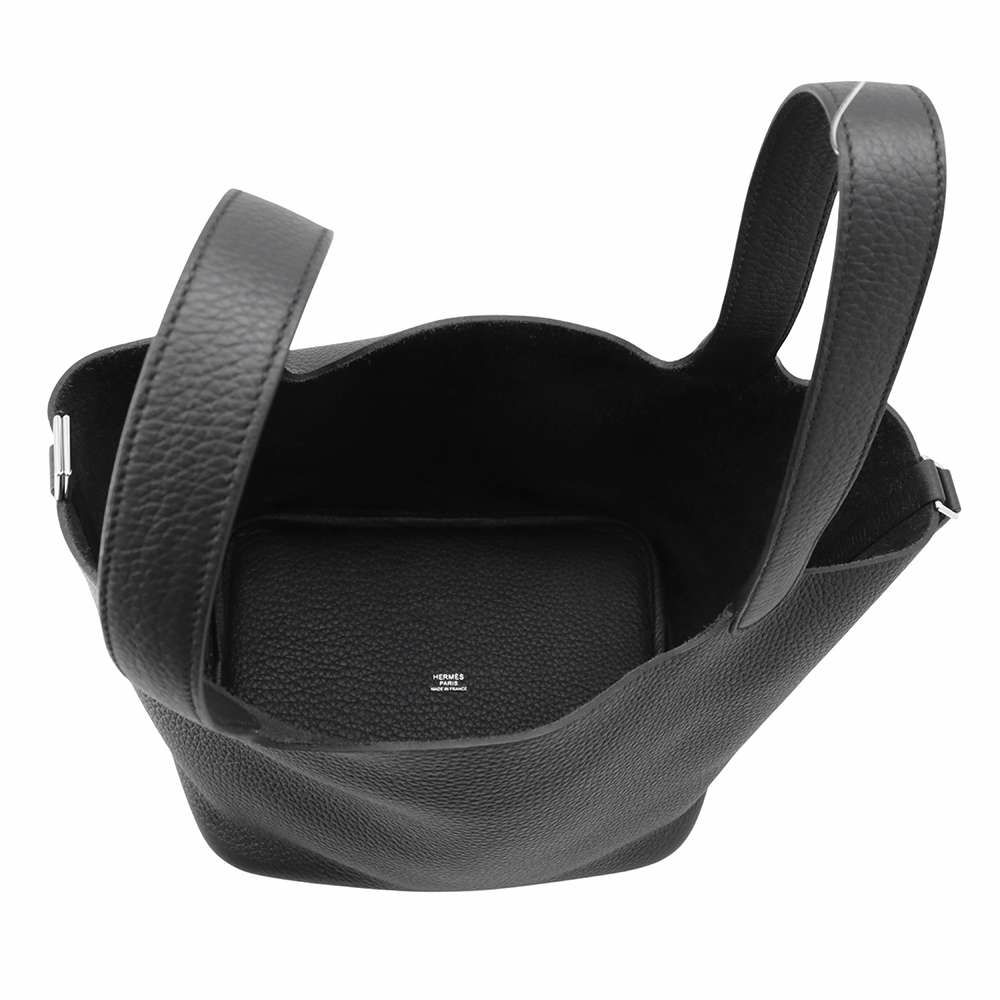 エルメス ハンドバッグ ピコタンロックMM ブラック/シルバー金具 トリヨンクレマンス W刻印 黒