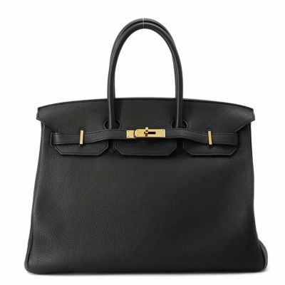 エルメス バーキン35 ブラック/ゴールド金具 トゴ T刻印 HERMES Birkin ハンドバッグ 黒 安心保証