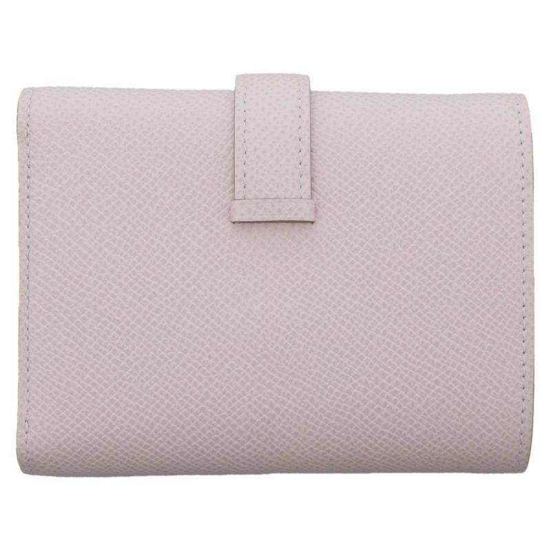 エルメス 三つ折り財布 ベアンコンビネ モーヴペール/シルバー金具 ヴォーエプソン B刻印 財布