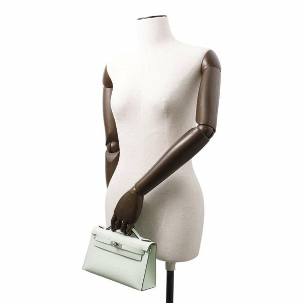 エルメス ハンドバッグ ポシェットケリー ヴェールペパーミント/シルバー金具 スイフト W刻印