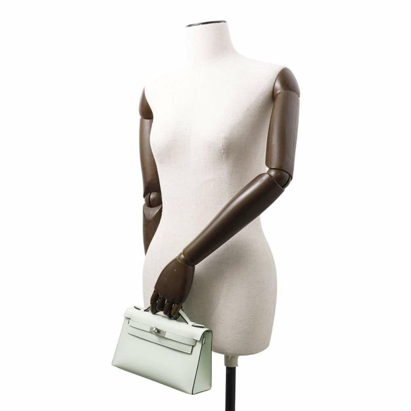 エルメス ハンドバッグ ポシェットケリー ヴェールペパーミント/シルバー金具 スイフト W刻印