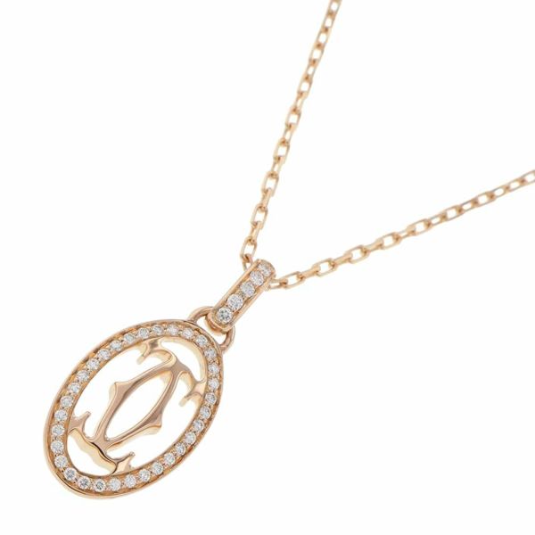Cartier カルティエ ドゥーブルC ネックレス パヴェダイヤ ネックレス カルティエ CARTIER ネックレス ドゥーブルC ネックレス パヴェ