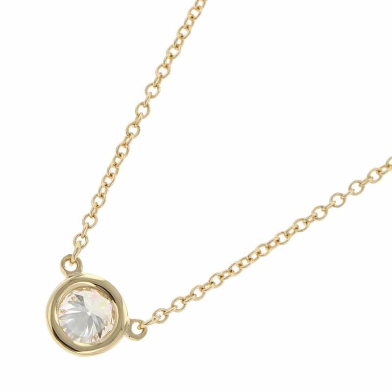 ティファニー ネックレス エルサ・ペレッティ バイザヤード ダイヤ 0.37ct K18YG 60017719 Tiffany&Co. 鑑定書付き ジュエリー
