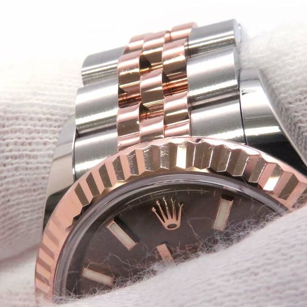 ロレックス レディ デイトジャスト SS/K18PG 279171 ROLEX 腕時計 レディース チョコレート文字盤