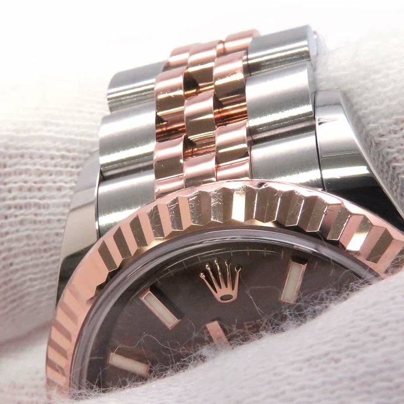 ロレックス レディ デイトジャスト SS/K18PG 279171 ROLEX 腕時計 レディース チョコレート文字盤