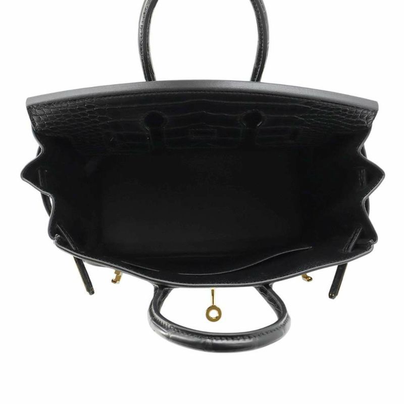 エルメス バーキン25 タッチ ブラック/ゴールド金具 トゴ/アリゲーターマット W刻印 HERMES Birkin ハンドバッグ 黒