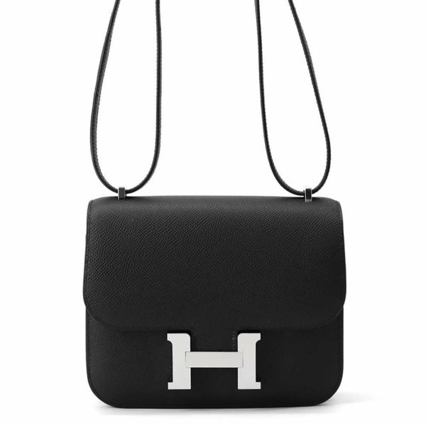 エルメス ミニ コンスタンス3 ミロワール ブラック/シルバー金具 エプソン W刻印 黒