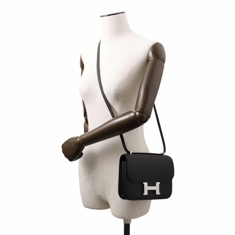 エルメス ミニ コンスタンス3 ミロワール ブラック/シルバー金具 エプソン W刻印 黒