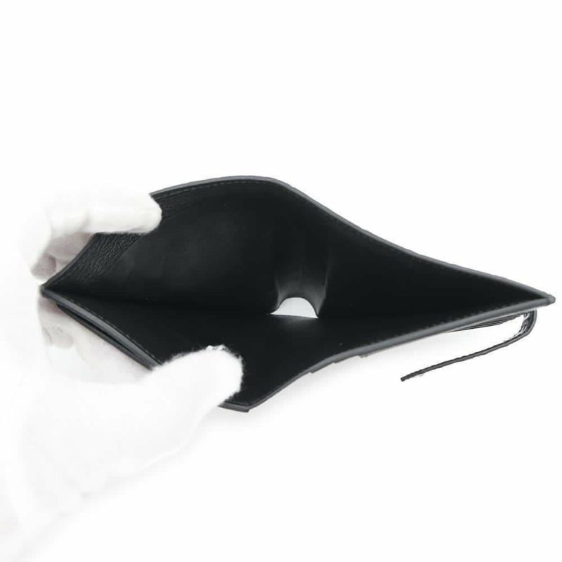 エルメス 二つ折り財布 ベアンコンパクト ブラック/シルバー金具 アリゲーターマット B刻印 HERMES 財布 黒