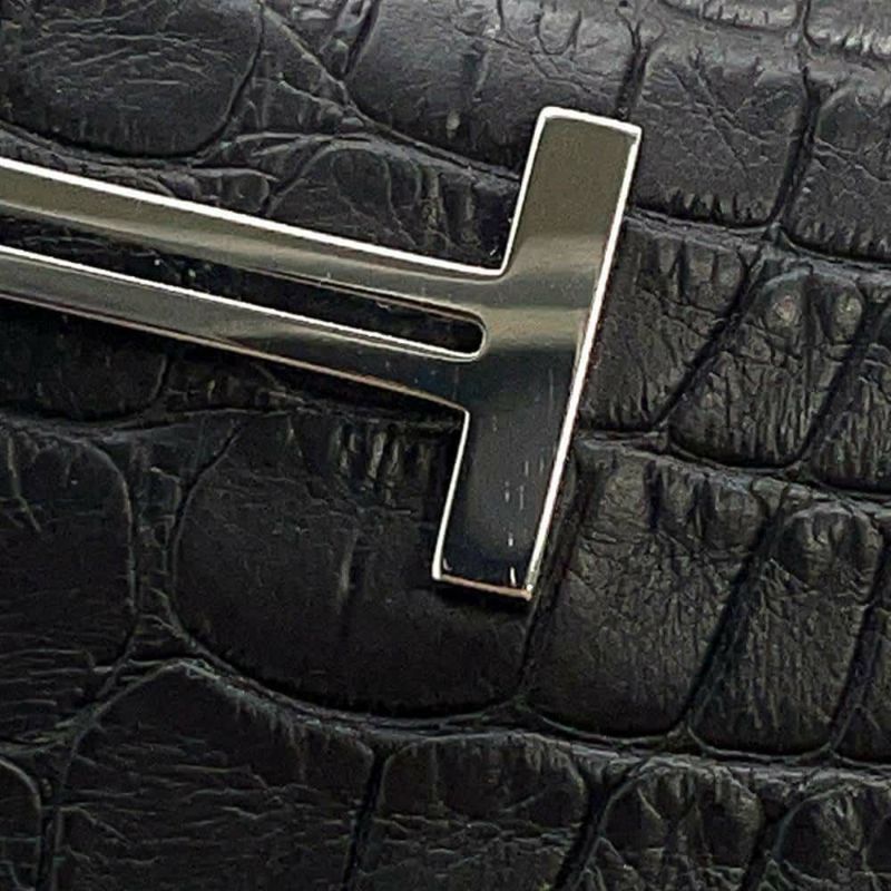 エルメス 二つ折り財布 ベアンコンパクト ブラック/シルバー金具 アリゲーターマット B刻印 HERMES 財布 黒