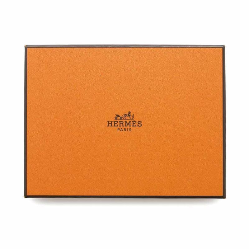 エルメス 二つ折り財布 ベアンコンパクト ブラック/シルバー金具 アリゲーターマット B刻印 HERMES 財布 黒