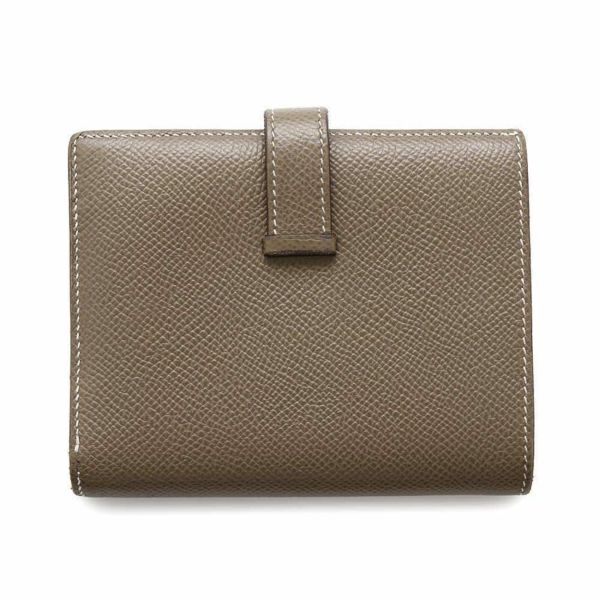 エルメス 二つ折り財布 ベアンコンパクト エトゥープ/ゴールド金具 エプソン Y刻印 HERMES 財布
