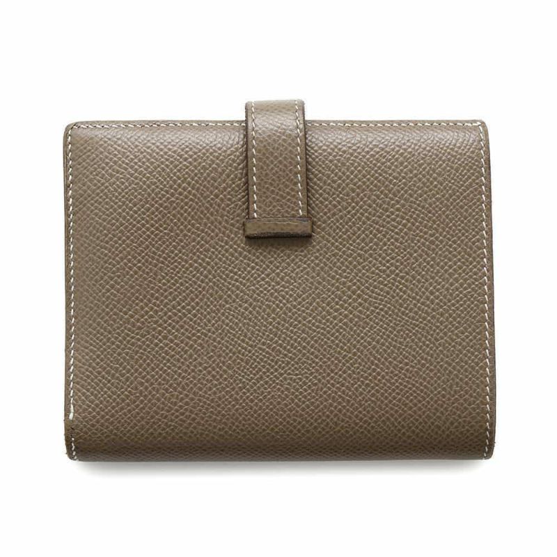 エルメス 二つ折り財布 ベアンコンパクト エトゥープ/ゴールド金具 エプソン Y刻印 HERMES 財布