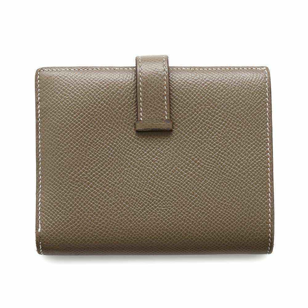 エルメス 二つ折り財布 ベアンコンパクト エトゥープ/ゴールド金具 エプソン Y刻印 HERMES 財布