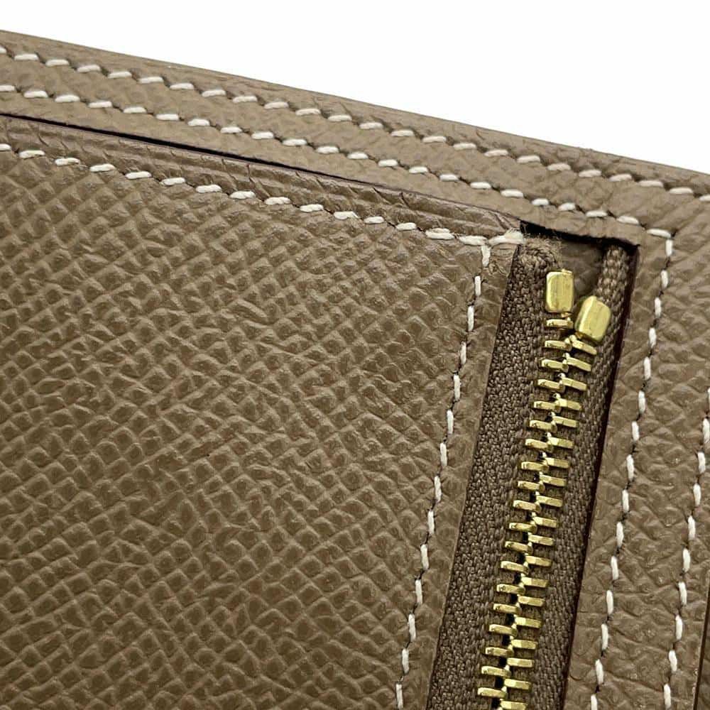 エルメス 二つ折り財布 ベアンコンパクト エトゥープ/ゴールド金具 エプソン Y刻印 HERMES 財布