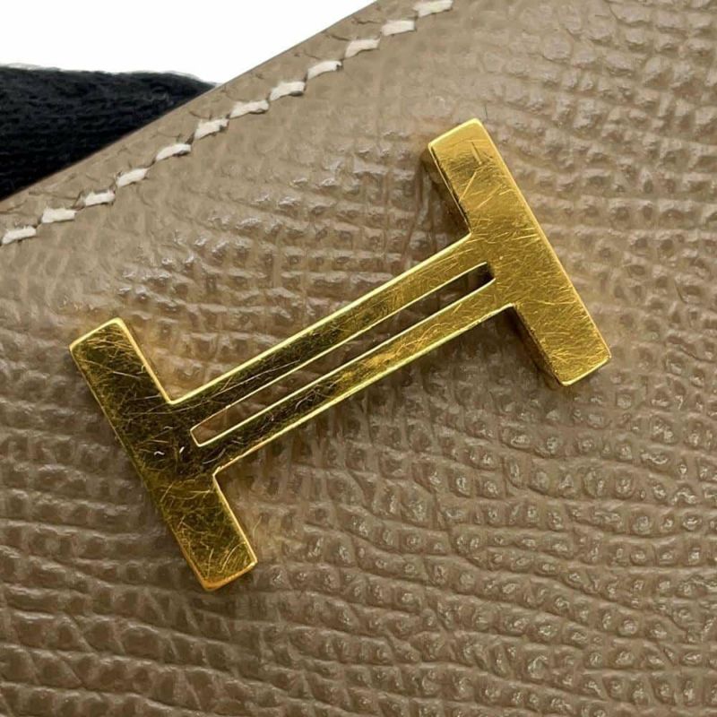 エルメス 二つ折り財布 ベアンコンパクト エトゥープ/ゴールド金具 エプソン Y刻印 HERMES 財布
