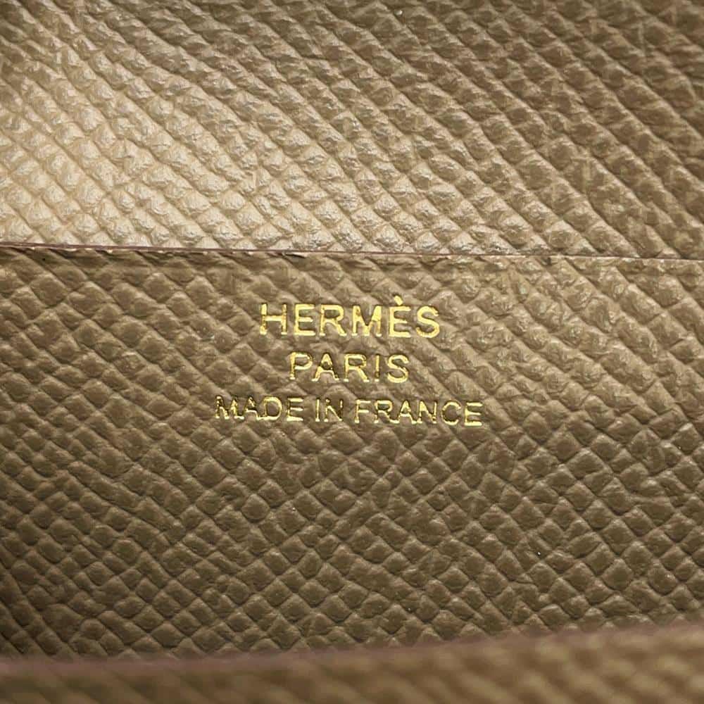 エルメス 二つ折り財布 ベアンコンパクト エトゥープ/ゴールド金具 エプソン Y刻印 HERMES 財布