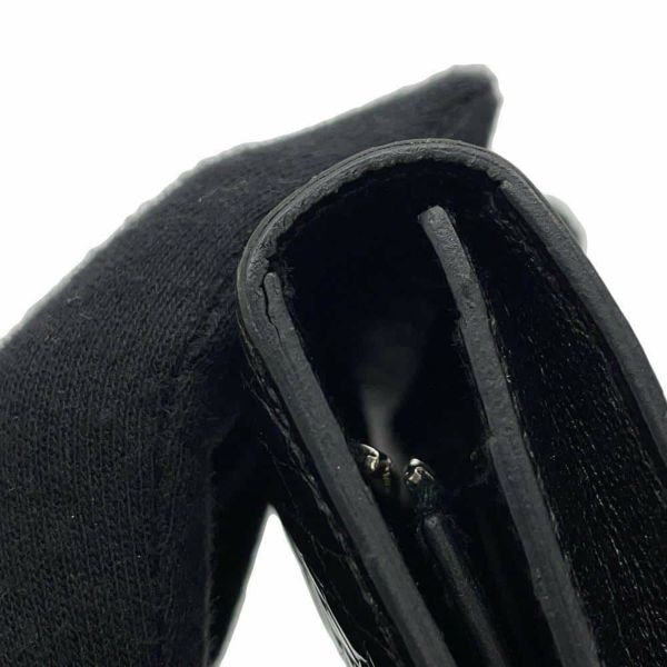 エルメス 長財布 ベアンスフレ ブラック/シルバー金具 アリゲーターシャイン □Q刻印 HERMES 財布 黒