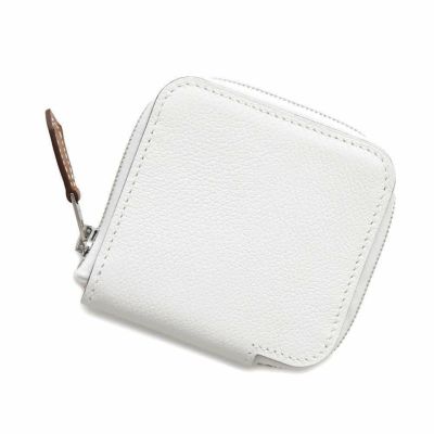 エルメス コインケース アザップコンパクト ミニ シルクイン ニューホワイト/シルバー金具 エプソン B刻印 白
