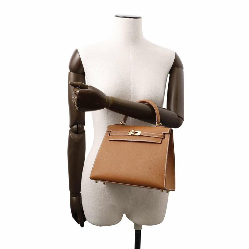 エルメス ハンドバッグ ケリー25 外縫い ゴールド/ゴールド金具 エプソン W刻印 2wayショルダー