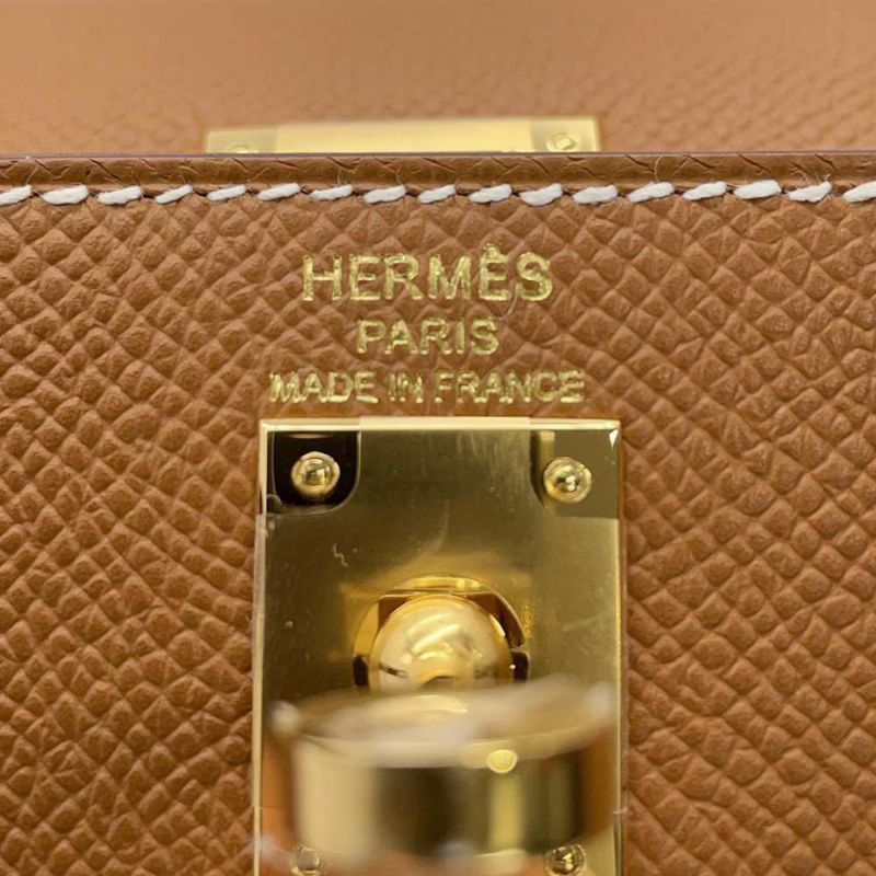 エルメス ハンドバッグ ケリー25 外縫い ゴールド/ゴールド金具 エプソン W刻印 2wayショルダー