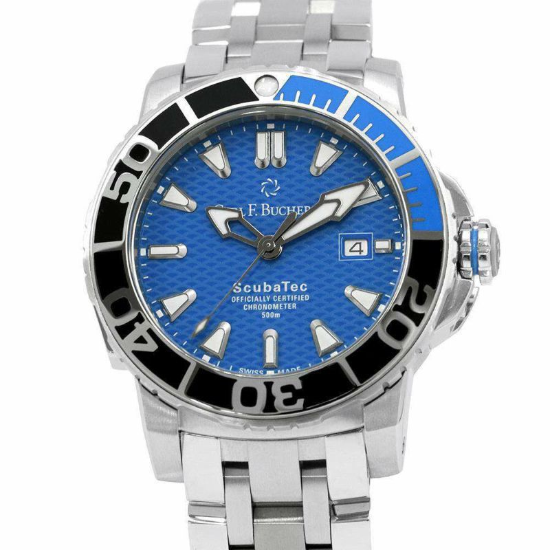 カール F.ブヘラ パトラビ スキューバテック CARL F. BUCHERER 腕時計 ブルー文字盤